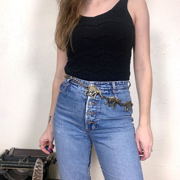 American Vintage Accessories Vintage 7s Brass Toned Metal Elephant